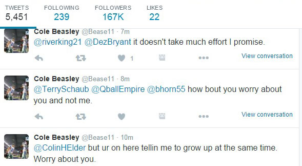 Cole Beasley Tweets Frustration About Televised Sports