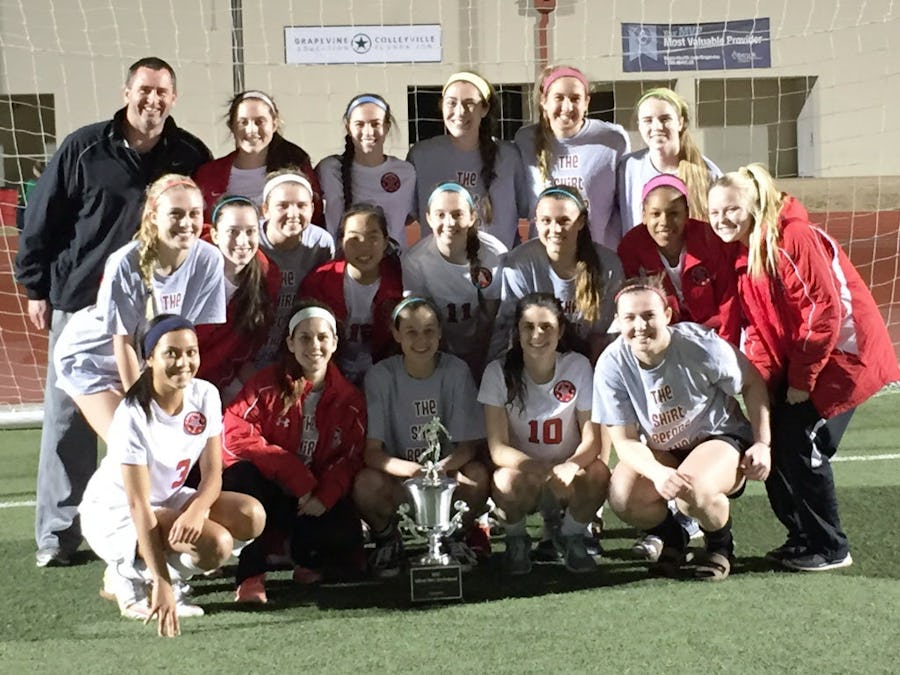The Coppell Cowgirls soccer team participated in the Allison Horn Memorial Showcase recently and won for the second straight year. The team includes Italia Bradley (left, front), Cami Studebaker, Grace Vowell, Liat Even, Rachel Johnson, Tara Vishnesky (left, middle), Madeleine Guderian, Ashleigh Little, Christina Liu, Maddie Dickson, Tori Teffeteller, Mackenzie McFarland, Sydney Andrews, Coach Chris Stricke (left, back), Tyler Runnels, Kate Kaiser, Sarah King, Emma Jett and Sarah Houchin.