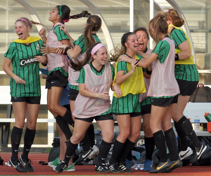 Euphoria filled the air on the Southlake Carroll sideline following Grace Cory's goal in a playoff game last season. <span style=font-size: 0.875rem; letter-spacing: -0.025em; line-height: 1.75em;>(Steve Hamm/Special Contributor)</span>