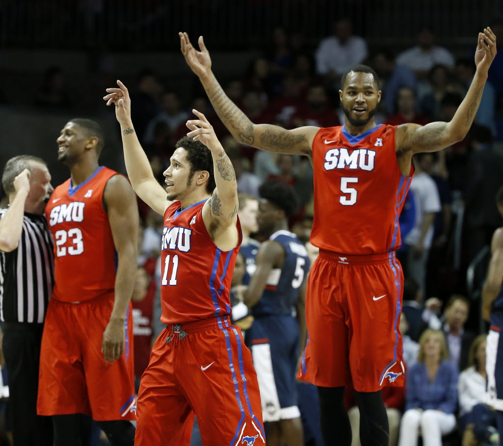 Men's Red SMU Mustangs Basketball Jersey