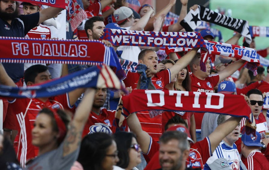 FC Dallas fans before their game against  Seattle Sounders FC at Toyota Stadium in Frisco, Texas May 14, 2016. (Nathan Hunsinger/The Dallas Morning News)