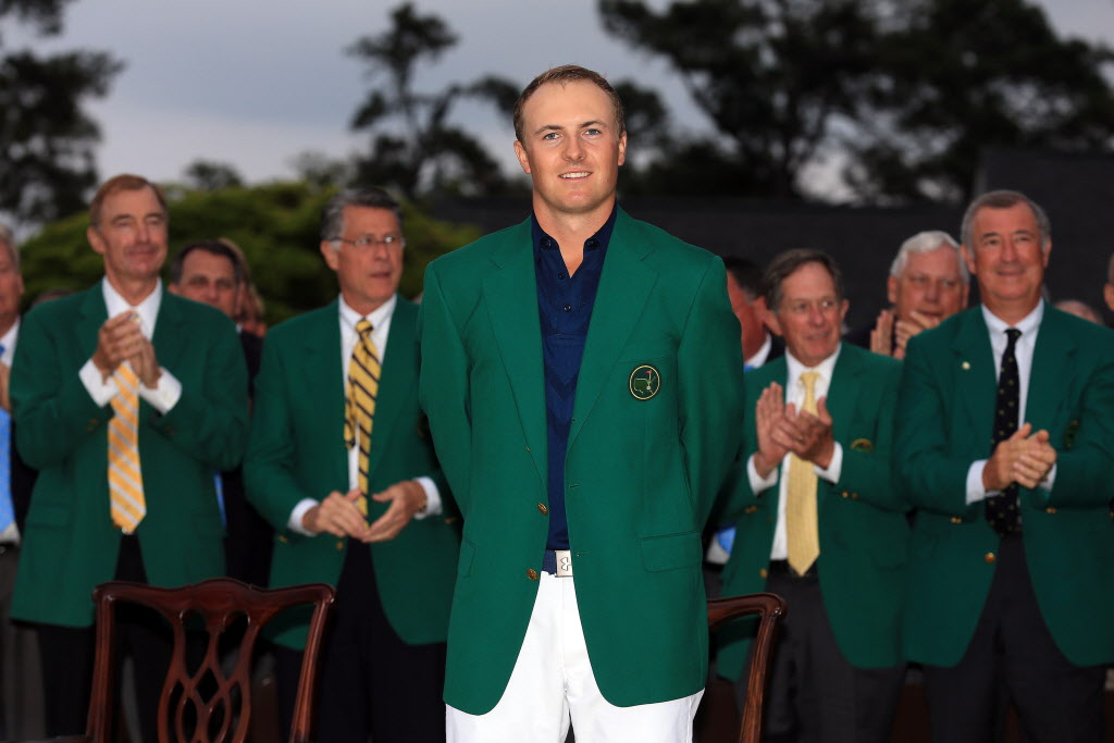 Other Sports: Photos: Jordan Spieth gets his green jacket cements
