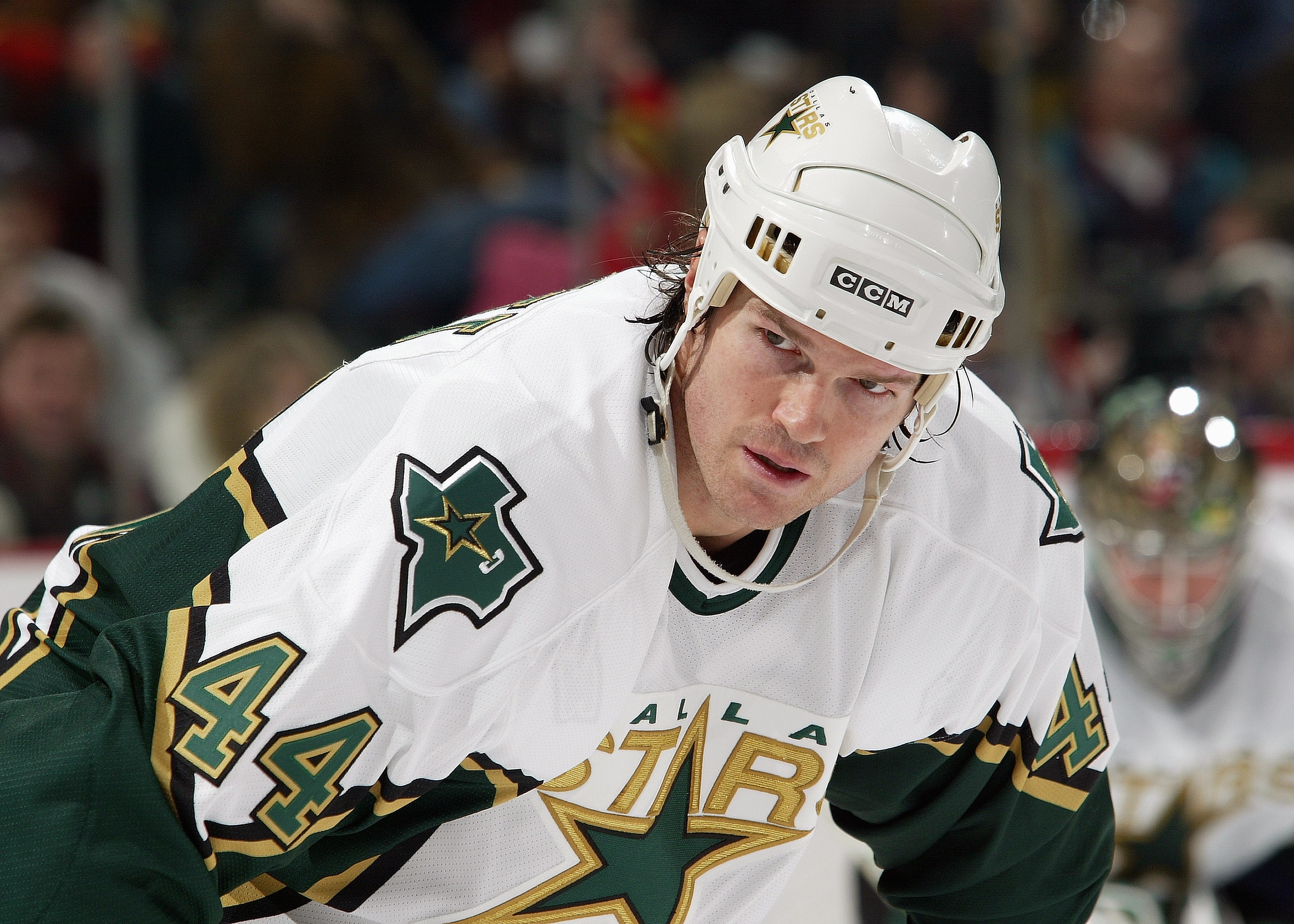 Center Jason Arnott of the Edmonton Oilers looks on during a game