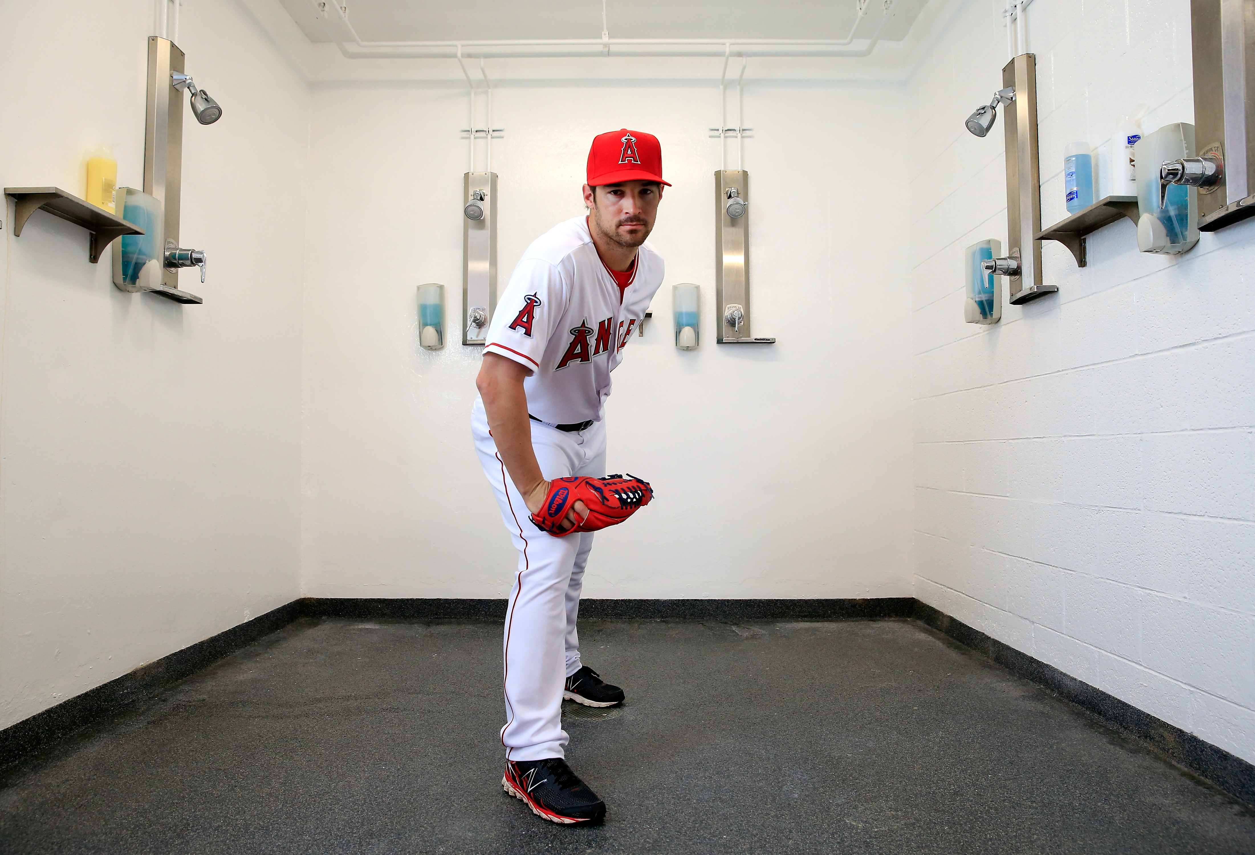 CJ Wilson in his Angels jersey. He's too cute to be mad at for bailing on  the Rangers.