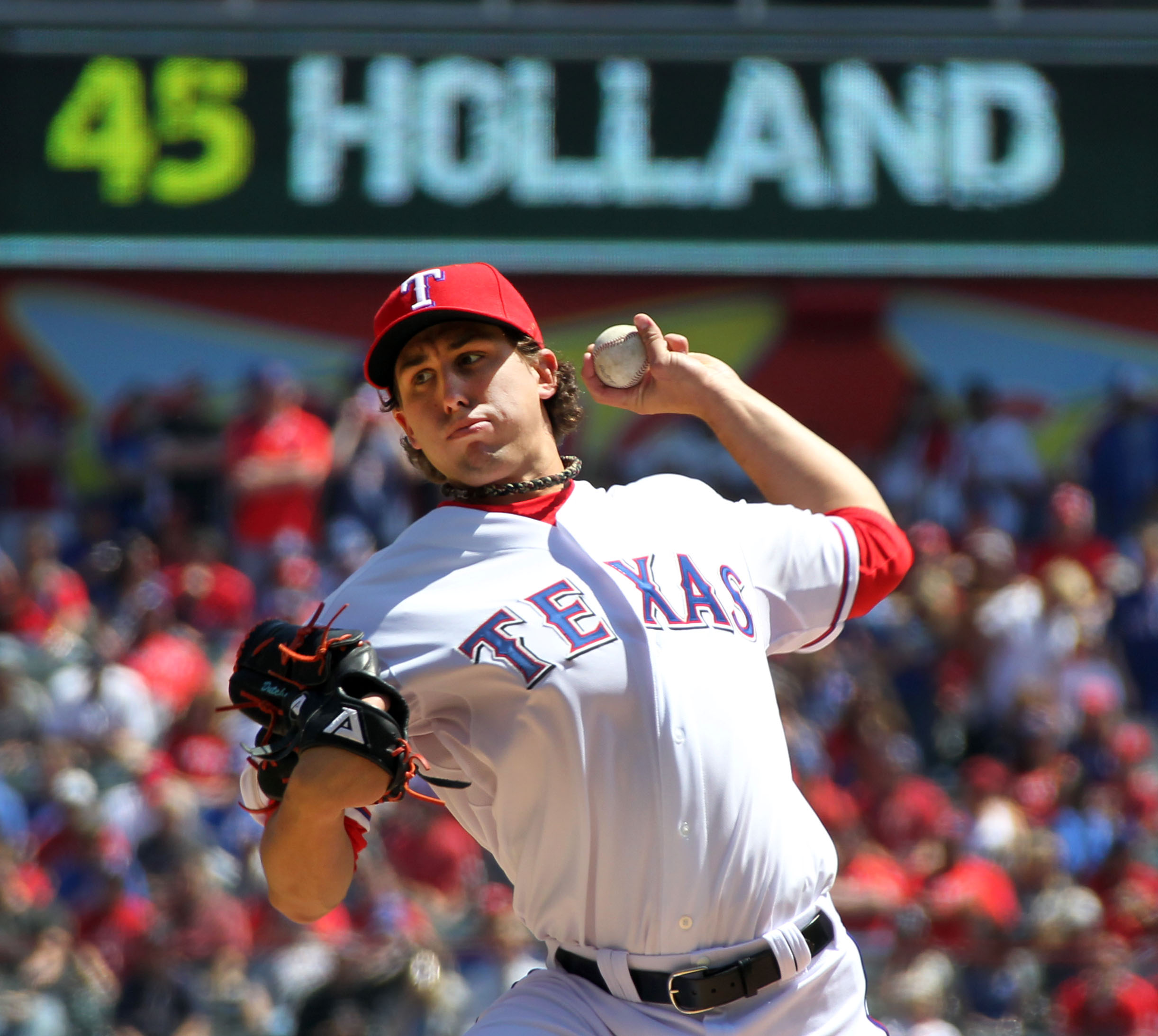 This is a 2013 photo of Derek Holland of the Texas Rangers