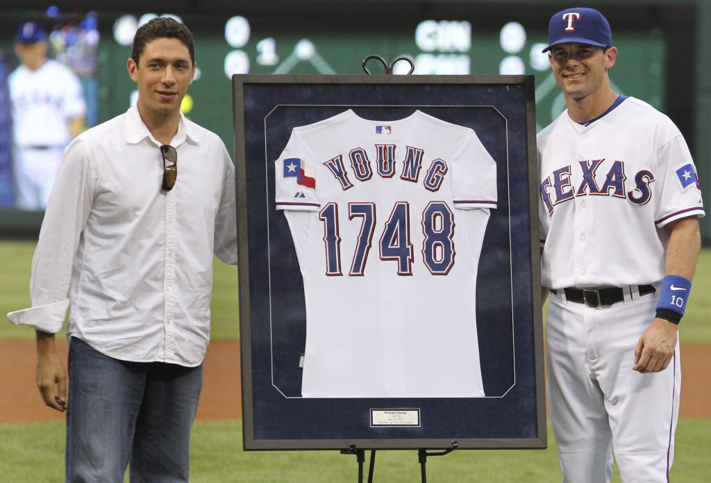texas rangers michael young jersey