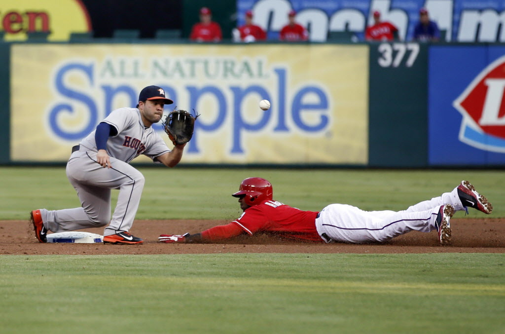 Elvis Andrus returns to second base, a position from which the