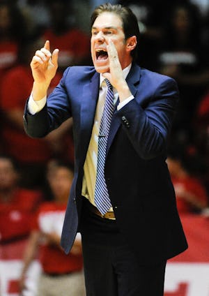 SMU head coach Tim Jankovich yells from the sideline in the first half of an NCAA college basketball game against Houston, Saturday, Feb. 18, 2017, in Houston. (AP Photo/Eric Christian Smith)