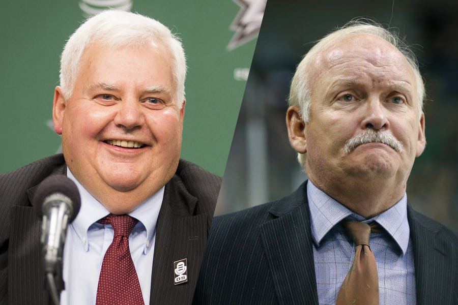 Ken Hitchcock (left) and Lindy Ruff.