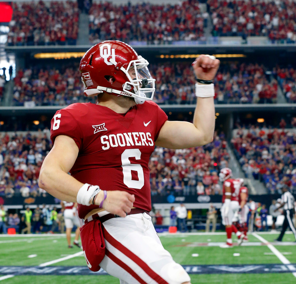 Baker Mayfield recreates iconic Brett Favre draft day photo - NBC Sports