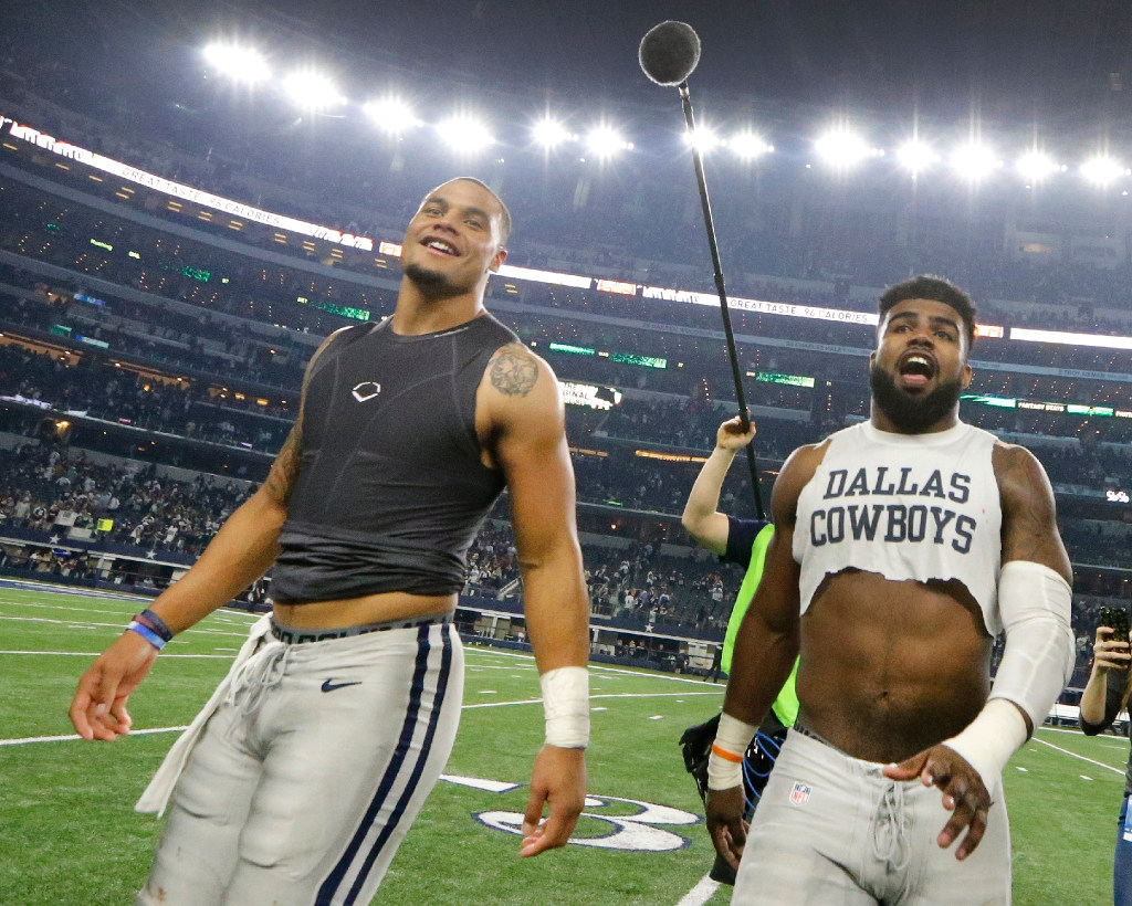 Dallas Cowboys Quarterback Dak Prescott Models Texas Rangers Nike