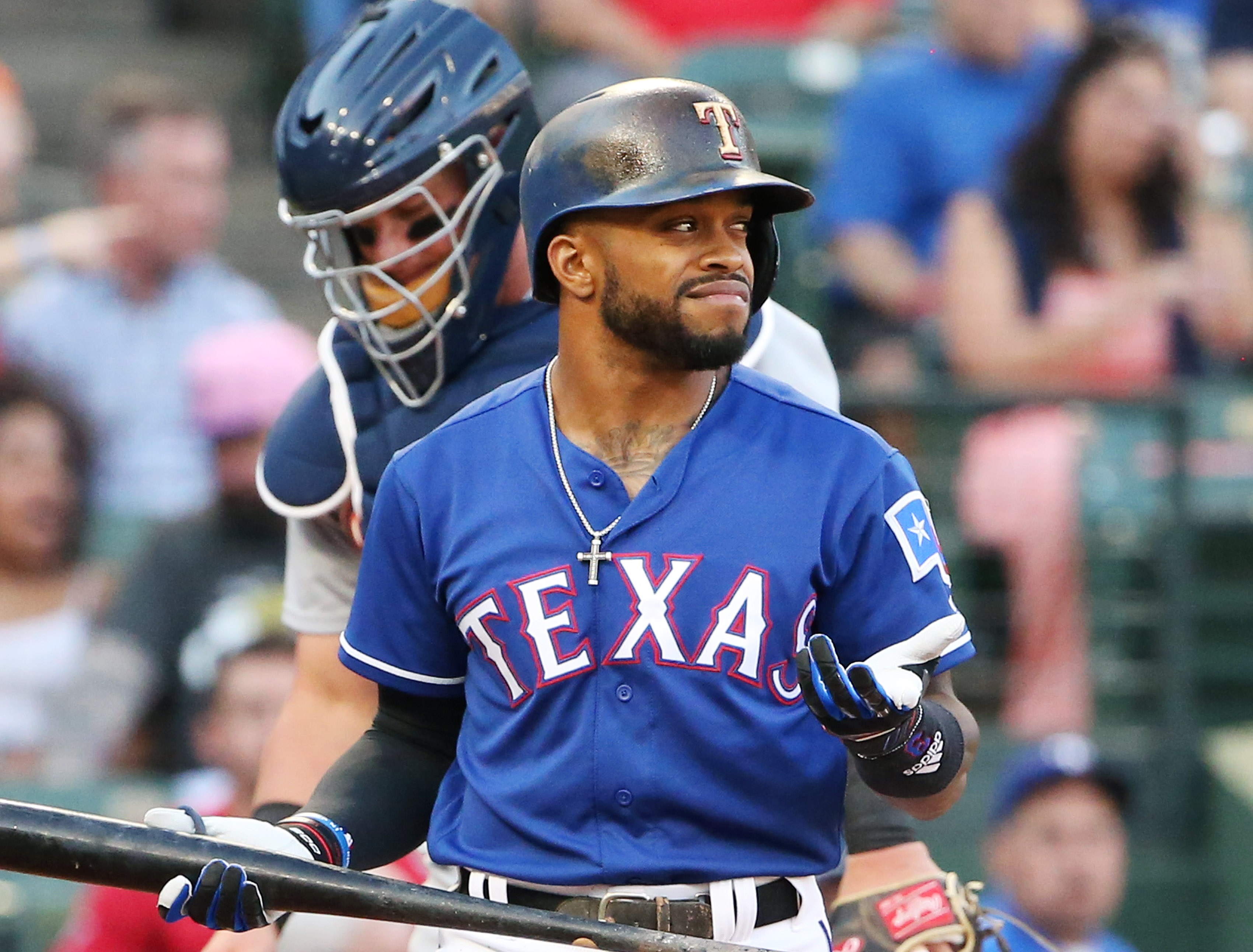 Why the Rangers sent Delino DeShields down during a confusing day in Texas