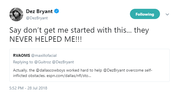 Cowboys star Dez Bryant tweets, 'I will not be there if no deal' - Los  Angeles Times