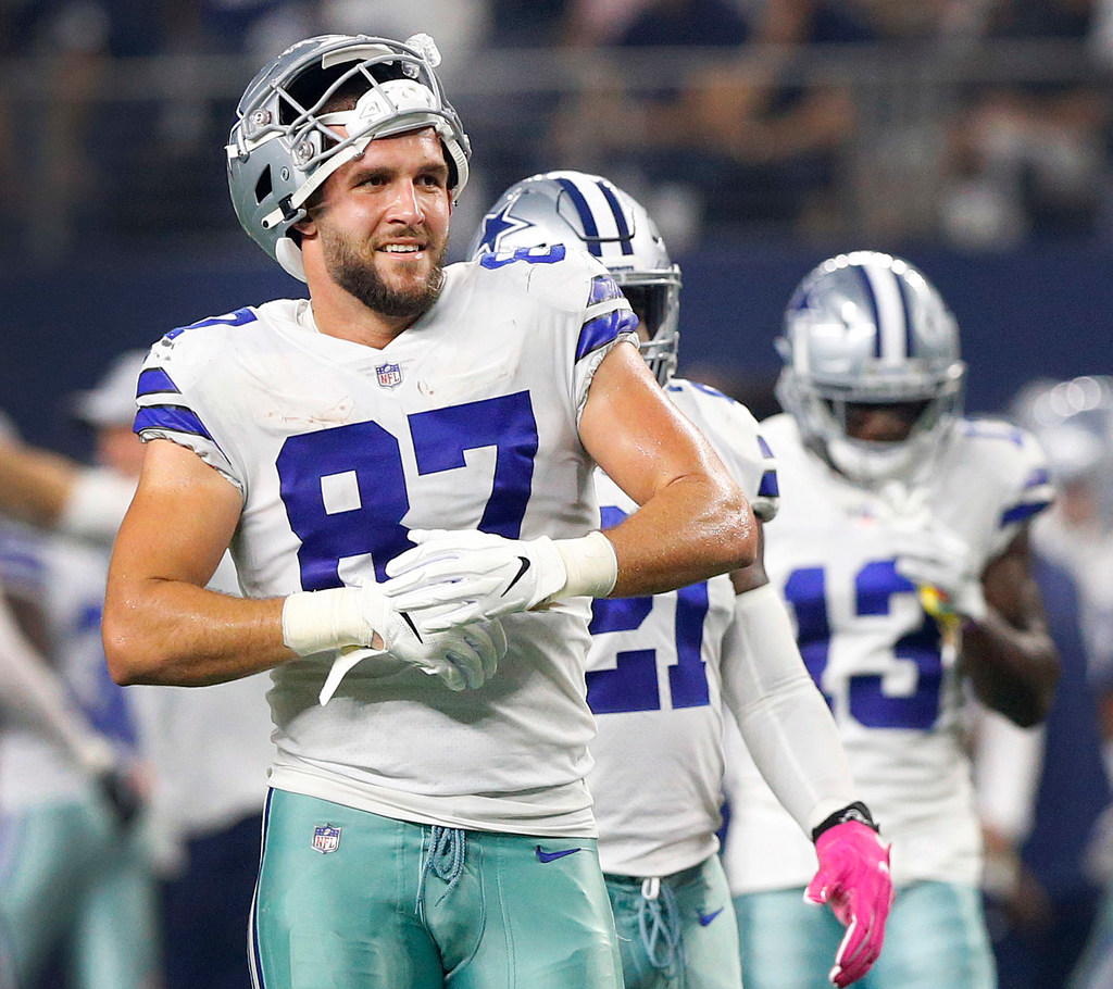 August 26, 2018: Dallas Cowboys tight end Geoff Swaim (87) during