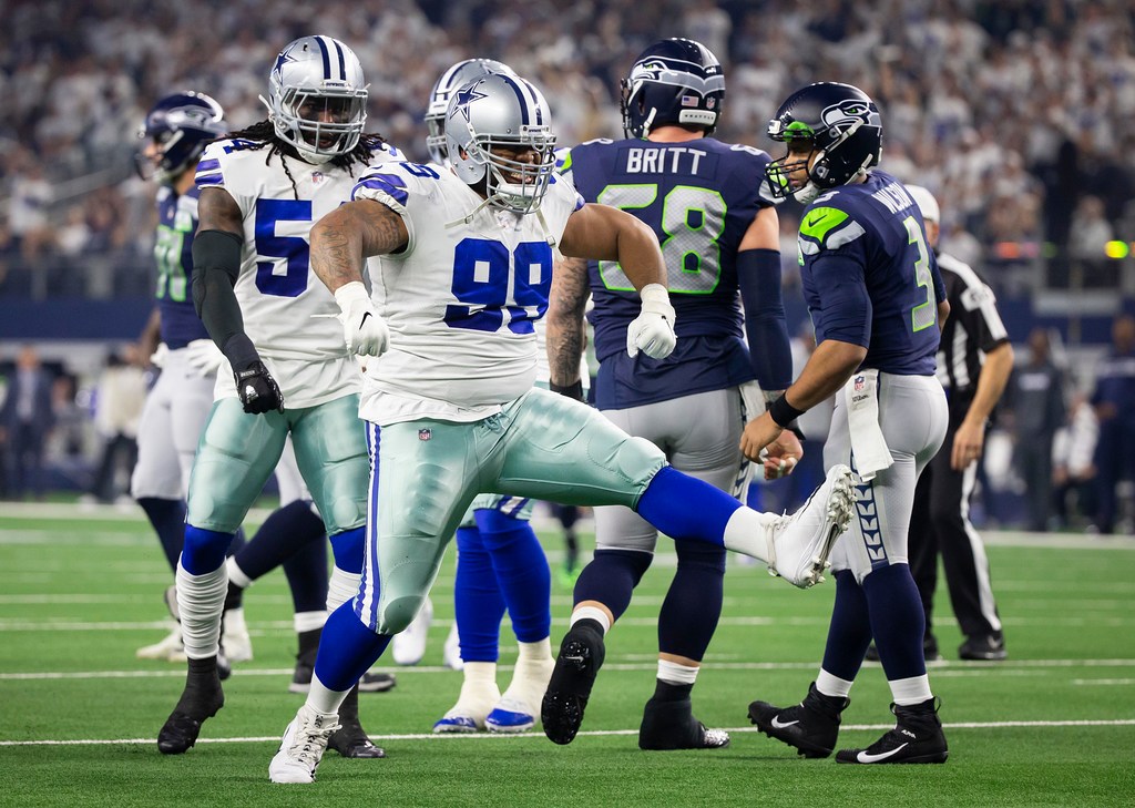 Dallas Cowboys nose tackle Antwaun Woods (99) during the first half of an  NFL football game against the New York Giants in Arlington, Texas, Sunday,  Sept. 16, 2018. (AP Photo/Ron Jenkins Stock