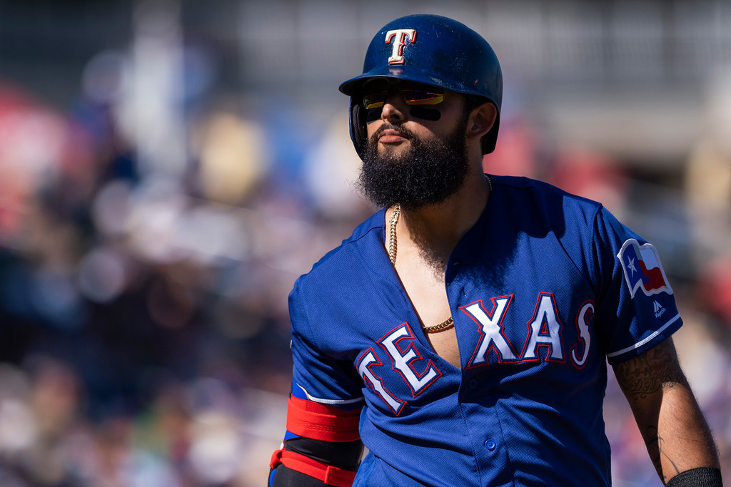 He's at it again: Rougned Odor celebrates a Rangers win by faking a