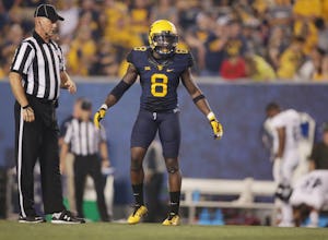 West Virginia safety Karl Joseph (8) had three interceptions during a NCAA college football game against Georgia Southern, Saturday, Sept. 5, 2015, in Morgantown, W.Va. (AP Photo/Raymond Thompson)